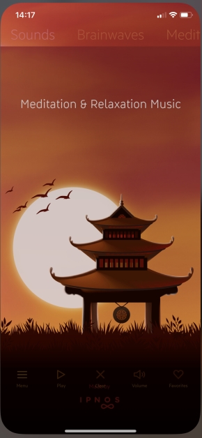 screenshot of Meditation and Relaxation Music iPhone app